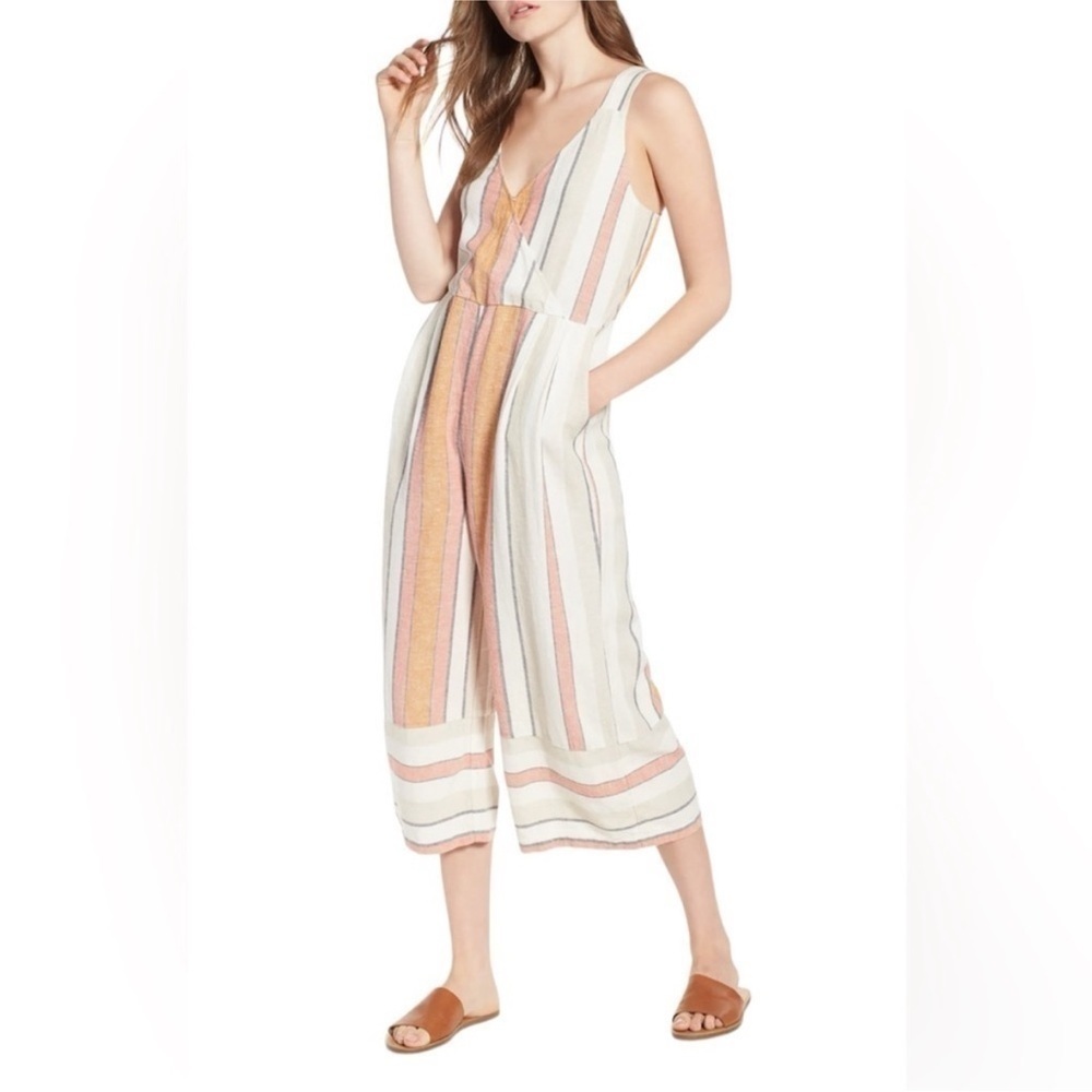 ⭐️BP Stripe Surplice Boho Jumpsuit Size XXS.